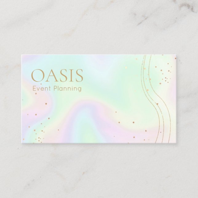 Rainbow Holographic Gold Accelerator Business Card Visitenkarte (Vorderseite)