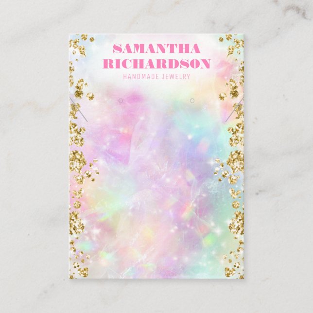 Rainbow Holographic Iridescent Juwelier Visitenkarte (Vorderseite)