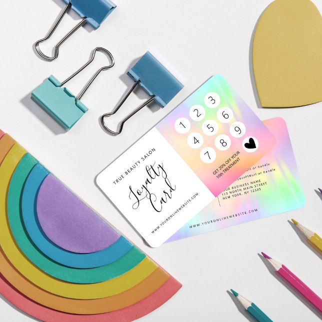 Rainbow Holographic Iridescent Unicorage Script Treuekarte (Von Creator hochgeladen)