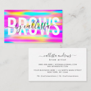 Rainbow Holographische Typografie Eyebrow Artist Visitenkarte