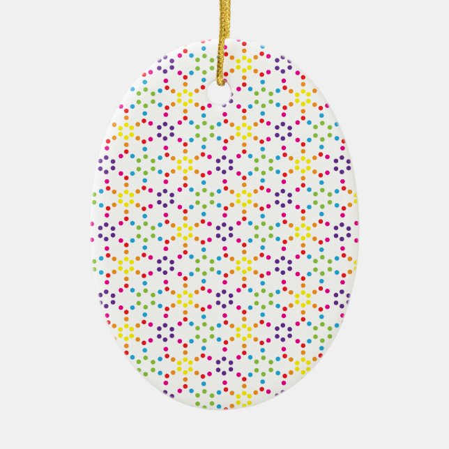 Rainbow Honeycomb Keramik Ornament (Vorne)