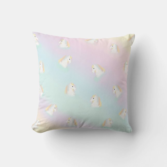 Rainbow Horse Unicorn Reittier Girly Kissen (Vorderseite)