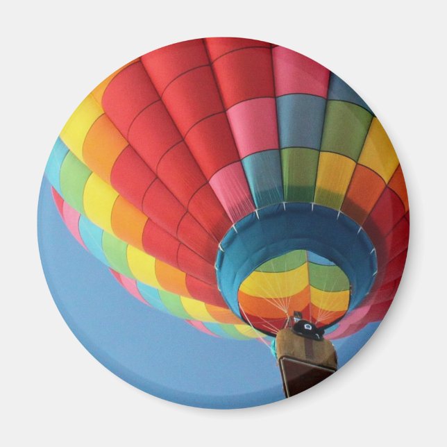 Rainbow Hot Air Ballon mit Basket Magnet (Vorne)