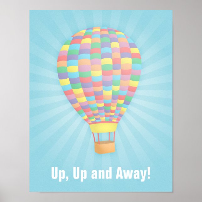 Rainbow Hot Air Ballon Wall Decoder Poster (Vorne)
