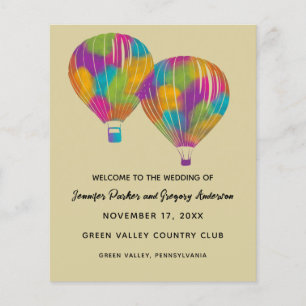 Rainbow Hot Air Balloons Programme de mariage pers