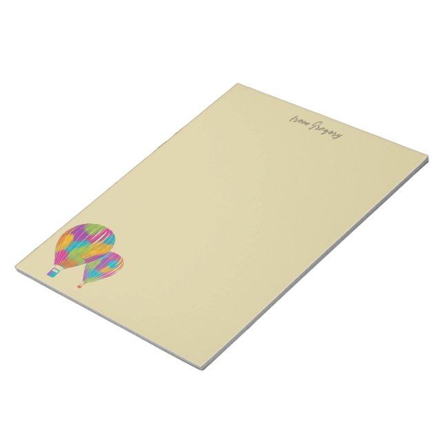 Rainbow Hot Air Balloons Schreibpapier Notizblock (angewinkelt)