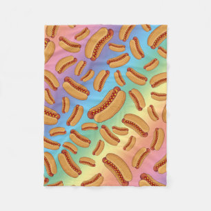 Rainbow-Hotdogs Fleecedecke