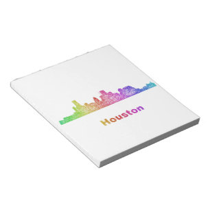 Rainbow Houston Skyline Notizblock