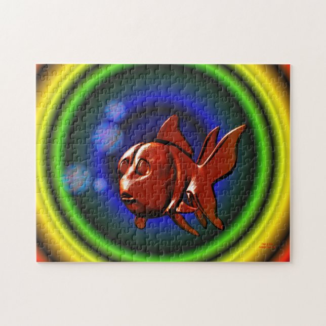 Rainbow Hues Abstrakt Goldfish (Horizontal)
