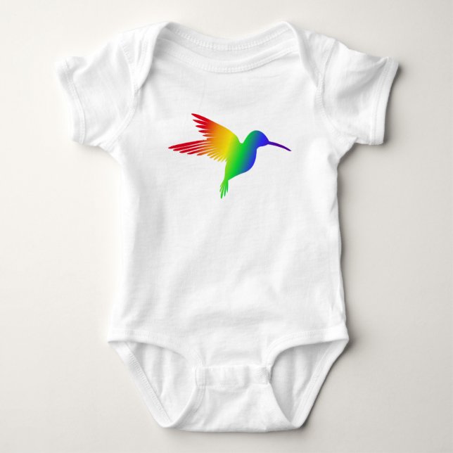 Rainbow Hummingbird Baby Strampler (Vorderseite)