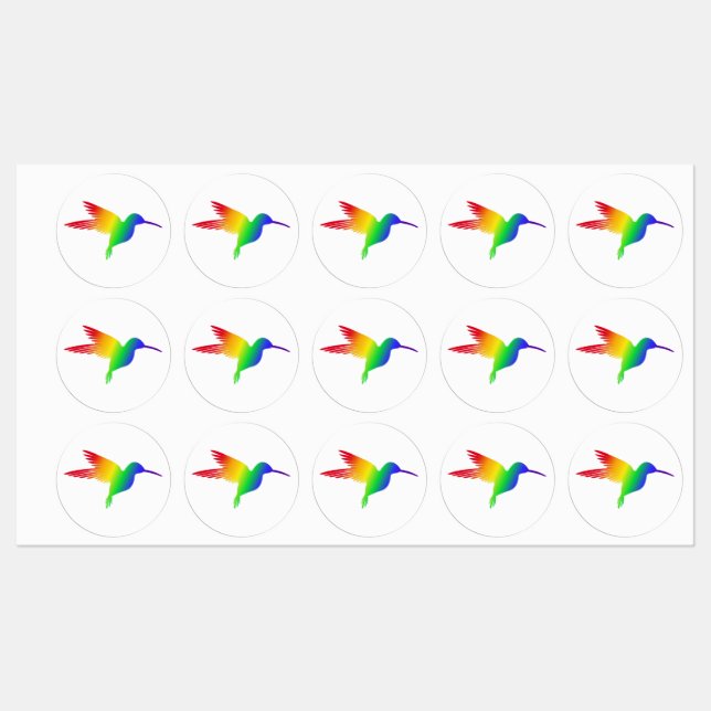 Rainbow Hummingbird Etiketten (Blatt)