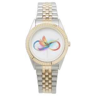 Rainbow Hummingbird mit dem Symbol Unendlichkeit Armbanduhr