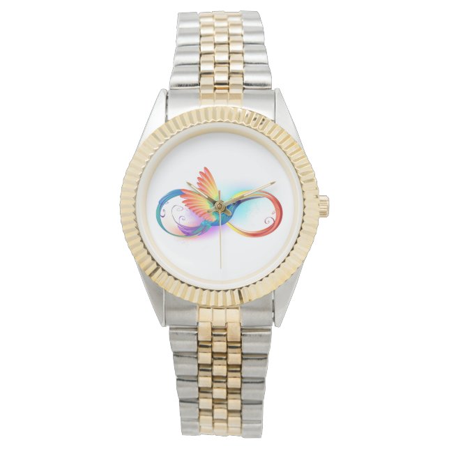 Rainbow Hummingbird mit dem Symbol Unendlichkeit Armbanduhr (Vorderseite)