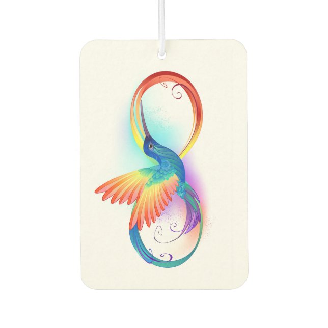 Rainbow Hummingbird mit dem Symbol Unendlichkeit Autolufterfrischer (Vorderseite)