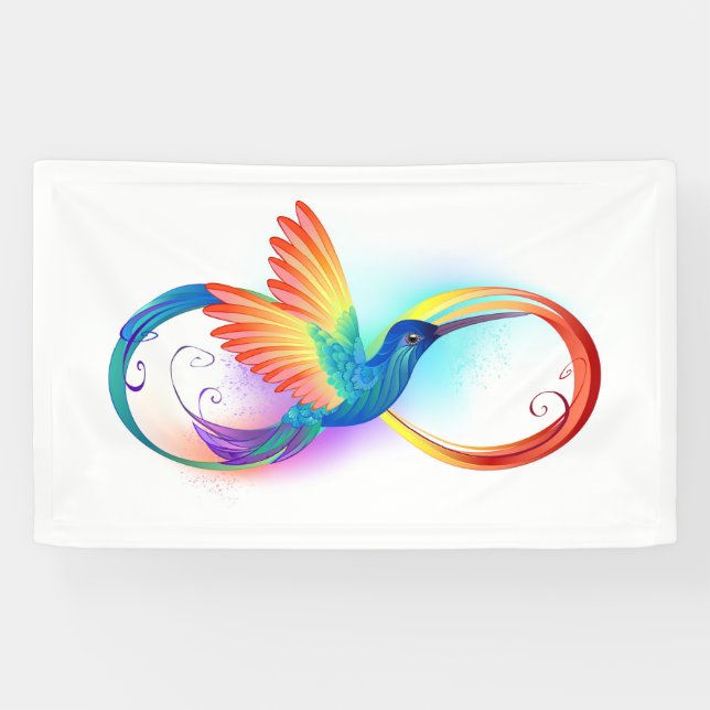 Rainbow Hummingbird mit dem Symbol Unendlichkeit Banner (Horizontal)