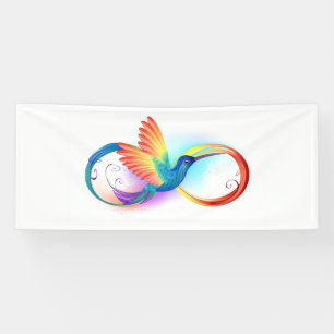 Rainbow Hummingbird mit dem Symbol Unendlichkeit Banner