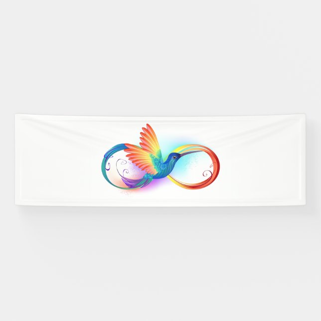 Rainbow Hummingbird mit dem Symbol Unendlichkeit Banner (Horizontal)