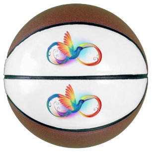 Rainbow Hummingbird mit dem Symbol Unendlichkeit Basketball