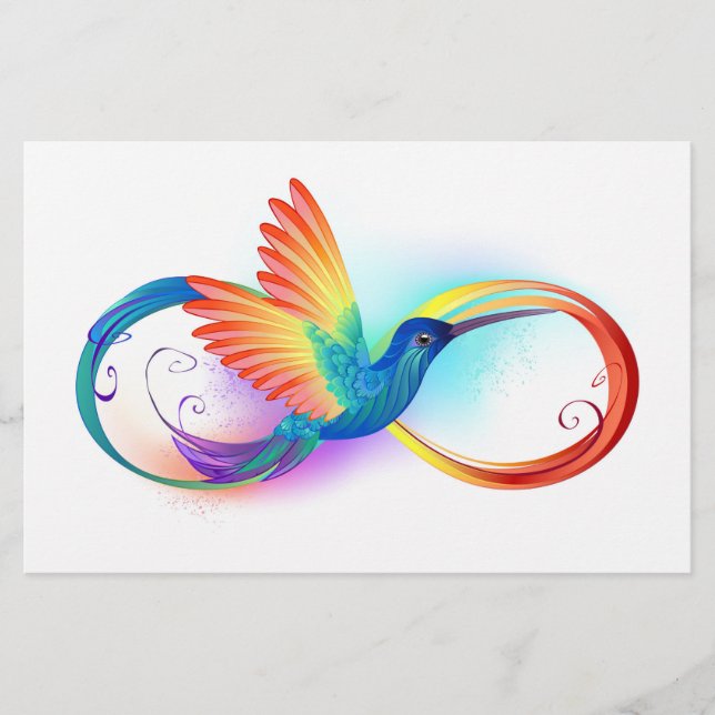 Rainbow Hummingbird mit dem Symbol Unendlichkeit Briefpapier (Vorderseite)