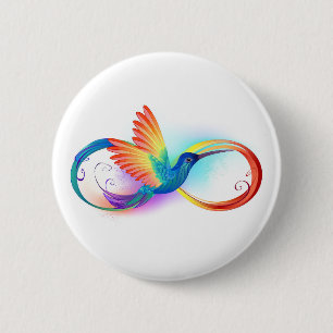 Rainbow Hummingbird mit dem Symbol Unendlichkeit Button