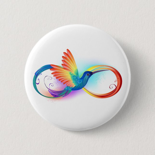 Rainbow Hummingbird mit dem Symbol Unendlichkeit Button (Vorderseite)