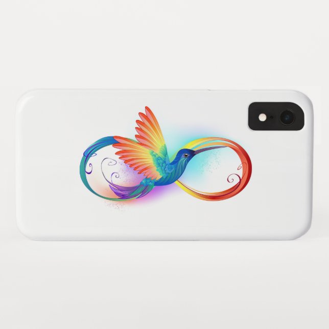 Rainbow Hummingbird mit dem Symbol Unendlichkeit Case-Mate iPhone Hülle (Rückseite (Horizontal))