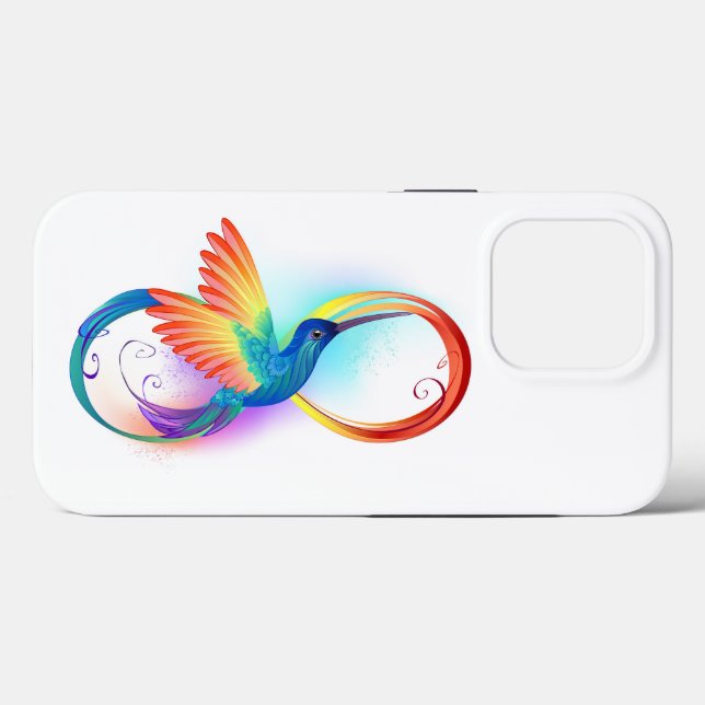 Rainbow Hummingbird mit dem Symbol Unendlichkeit Case-Mate iPhone Hülle (Rückseite (Horizontal))