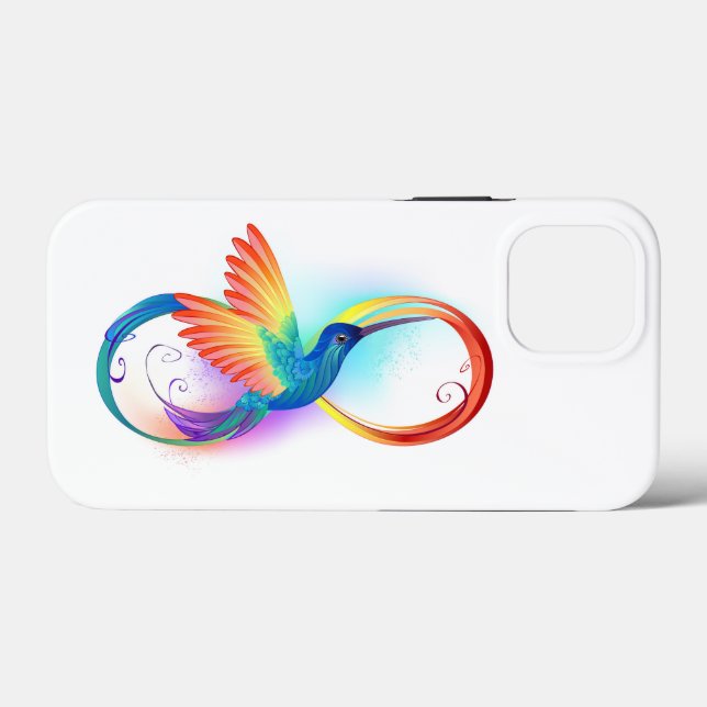 Rainbow Hummingbird mit dem Symbol Unendlichkeit Case-Mate iPhone Hülle (Rückseite (Horizontal))
