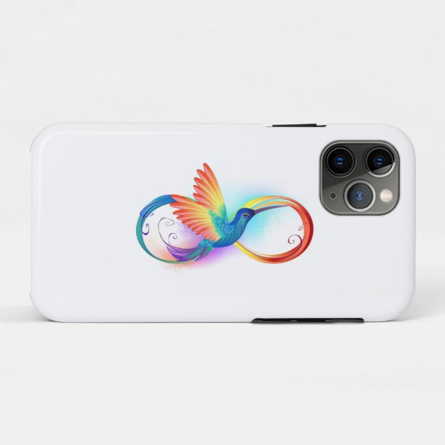 Rainbow Hummingbird mit dem Symbol Unendlichkeit Case-Mate iPhone Hülle (Rückseite (Horizontal))