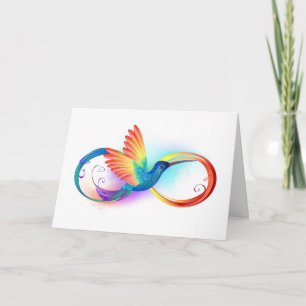 Rainbow Hummingbird mit dem Symbol Unendlichkeit Dankeskarte