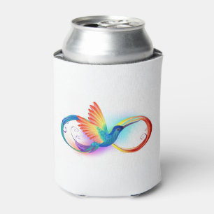 Rainbow Hummingbird mit dem Symbol Unendlichkeit Dosenkühler