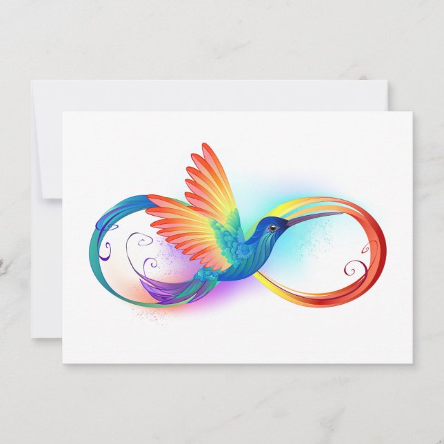 Rainbow Hummingbird mit dem Symbol Unendlichkeit Einladung (Vorderseite)