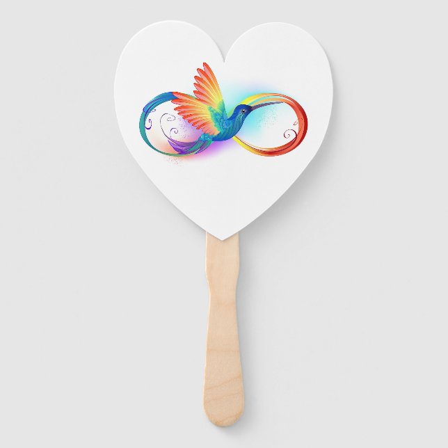 Rainbow Hummingbird mit dem Symbol Unendlichkeit Fächer (Vorderseite)