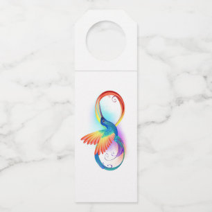 Rainbow Hummingbird mit dem Symbol Unendlichkeit Flaschenanhänger