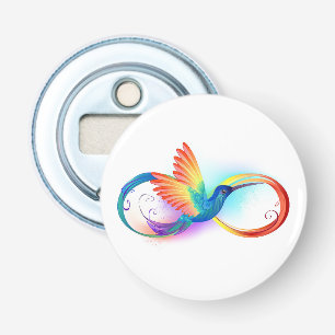 Rainbow Hummingbird mit dem Symbol Unendlichkeit Flaschenöffner