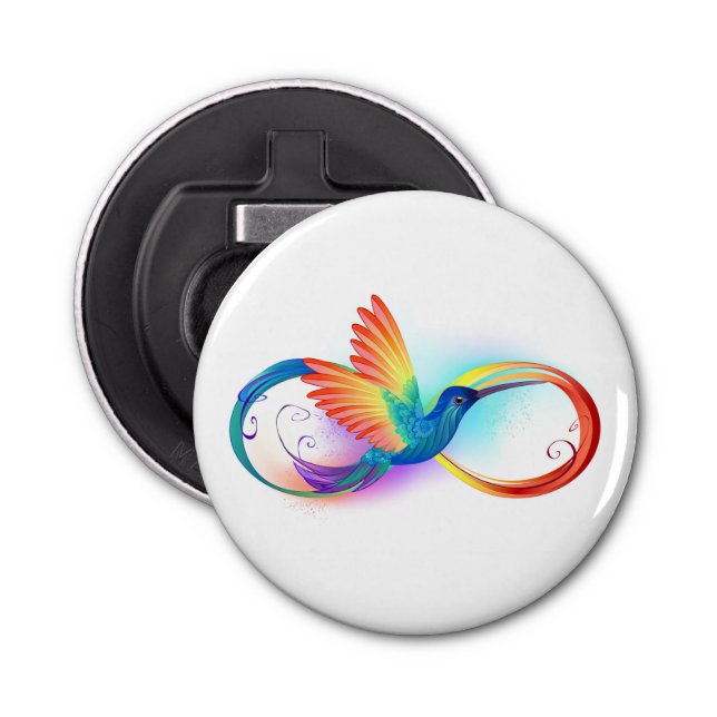 Rainbow Hummingbird mit dem Symbol Unendlichkeit Flaschenöffner (Vorderseite)