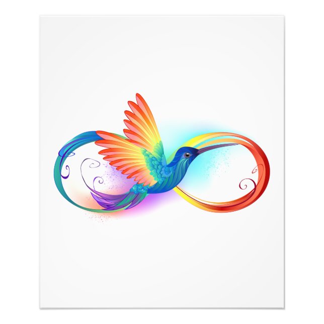 Rainbow Hummingbird mit dem Symbol Unendlichkeit Fotodruck (Vorne)