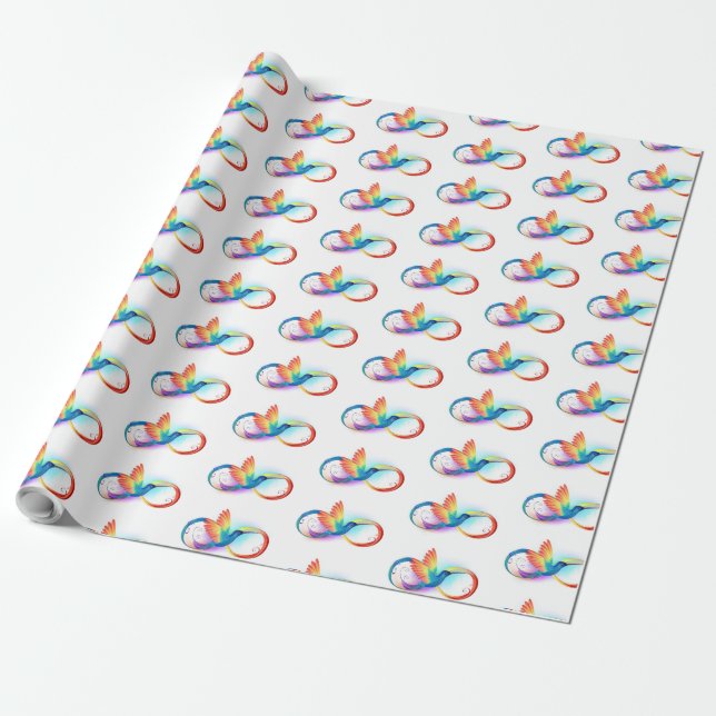 Rainbow Hummingbird mit dem Symbol Unendlichkeit Geschenkpapier (Ungerollt)