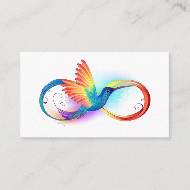 Rainbow Hummingbird mit dem Symbol Unendlichkeit Hinweiskarte (Vorderseite)
