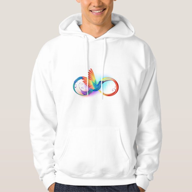 Rainbow Hummingbird mit dem Symbol Unendlichkeit Hoodie (Vorderseite)