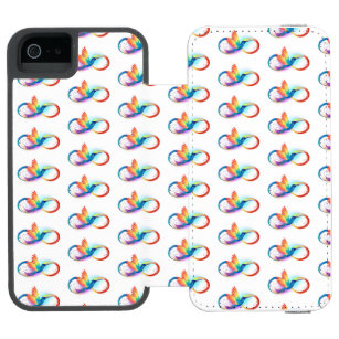 Rainbow Hummingbird mit dem Symbol Unendlichkeit Incipio Watson™ iPhone 5 Geldbörsen Hülle