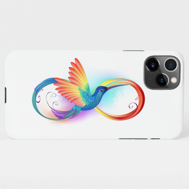 Rainbow Hummingbird mit dem Symbol Unendlichkeit iPhone Hülle (Rückseite (Horizontal))