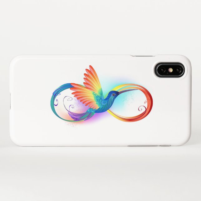 Rainbow Hummingbird mit dem Symbol Unendlichkeit iPhone Hülle (Rückseite (Horizontal))