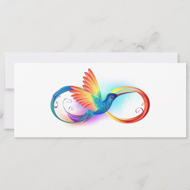 Rainbow Hummingbird mit dem Symbol Unendlichkeit Karte (Vorderseite)
