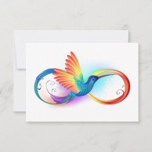 Rainbow Hummingbird mit dem Symbol Unendlichkeit Karte
