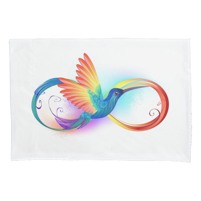 Rainbow Hummingbird mit dem Symbol Unendlichkeit Kissenbezug (Vorderseite)