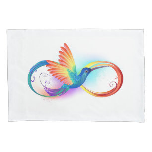 Rainbow Hummingbird mit dem Symbol Unendlichkeit Kissenbezug