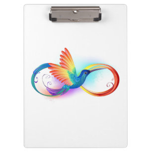Rainbow Hummingbird mit dem Symbol Unendlichkeit Klemmbrett