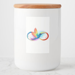 Rainbow Hummingbird mit dem Symbol Unendlichkeit Lebensmitteletikett