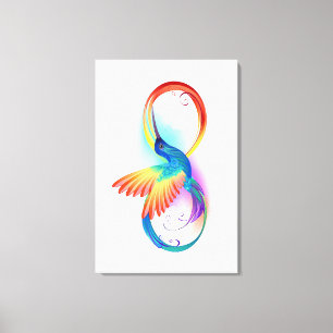 Rainbow Hummingbird mit dem Symbol Unendlichkeit Leinwanddruck
